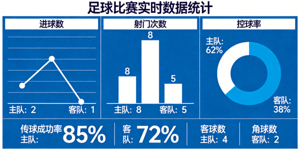 足球比赛实时数据统计图表展示